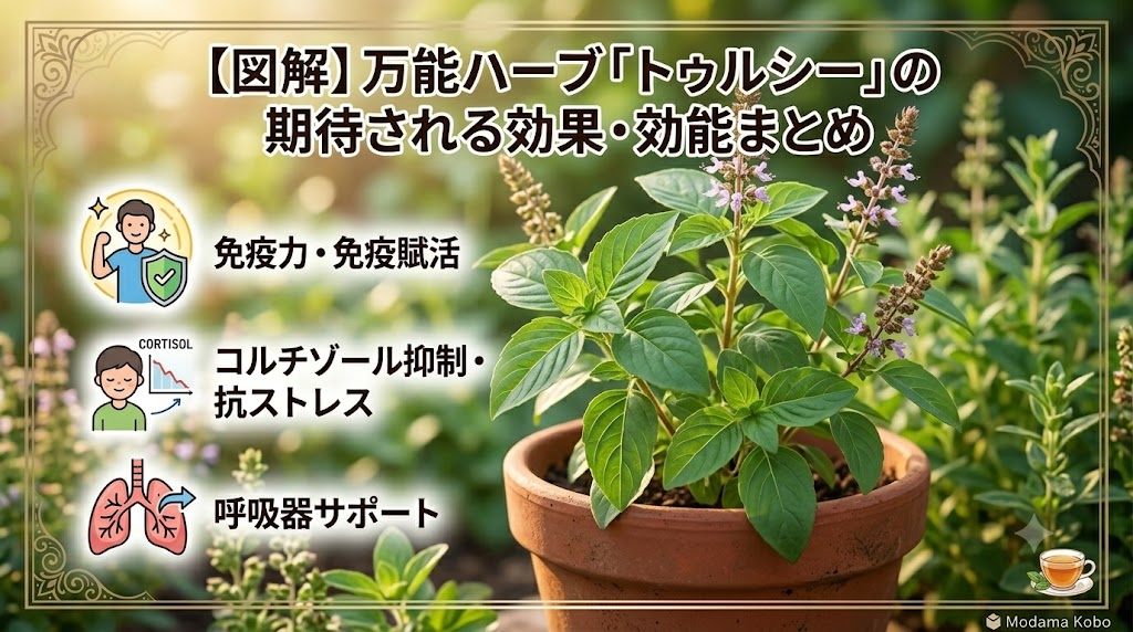 「トゥルシー（ホーリーバジル）」の期待される効果・効能まとめ
